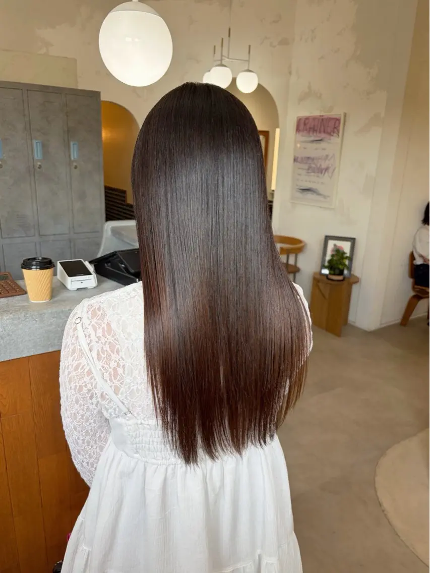 ロング 酸性ストレート 縮毛矯正 はやし ちののヘアスタイル