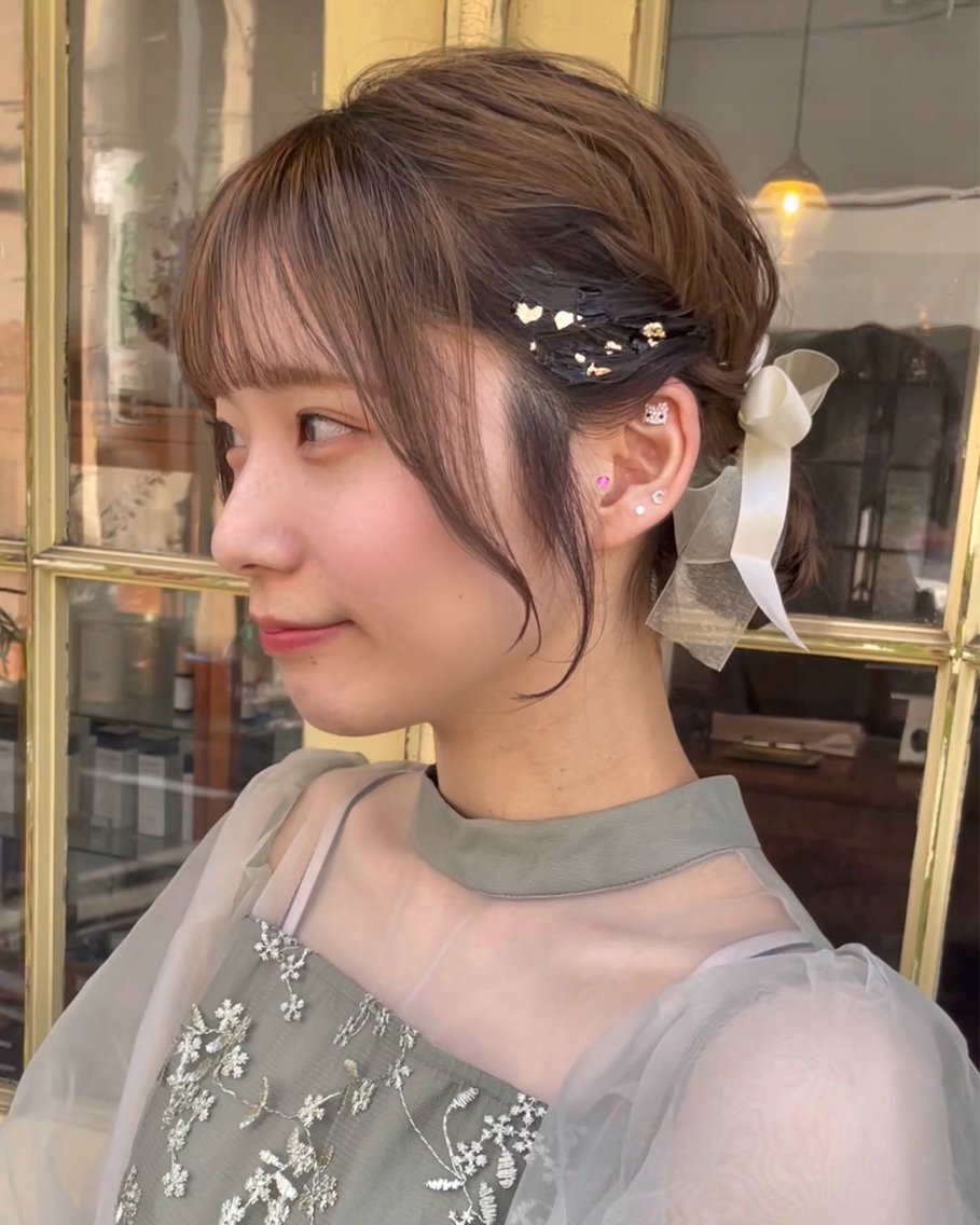 セミロング ヘアアレンジ ヘアセット KURIAハイトーン /ピンクカラー/ボブのヘアスタイル