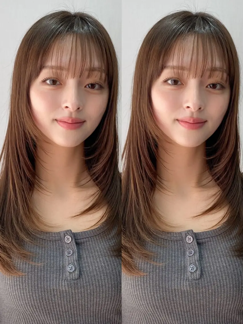 セミロング カラー 韓国風ヘア レイヤーカット カット ヘアカラー トリートメント レイヤー×髪質改善✨ 渋谷/佐藤侑哉のヘアスタイル