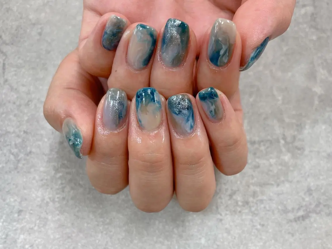 ネイル ニュアンスネイル ハンドネイル foglia❁. ⌇imamuraのネイルデザイン