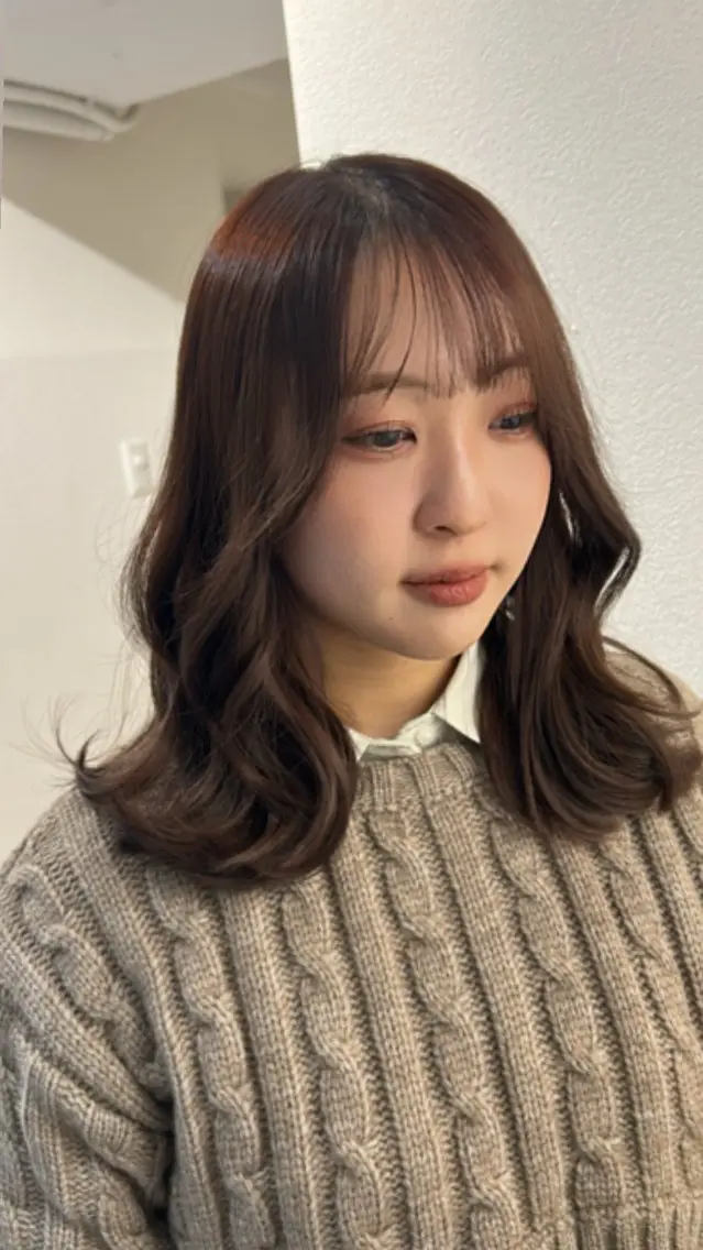 ミディアム 顔周りカット レイヤーカット 中川 りゅうせいのヘアスタイル
