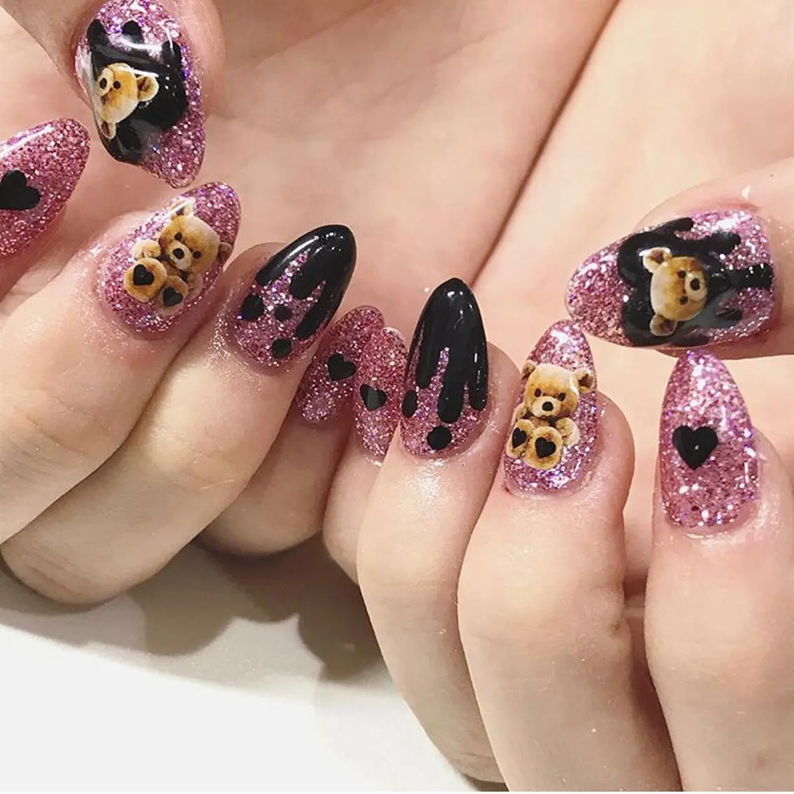 ネイル 渋谷／チップ長さ出し 👑アプレgel-xのネイルデザイン