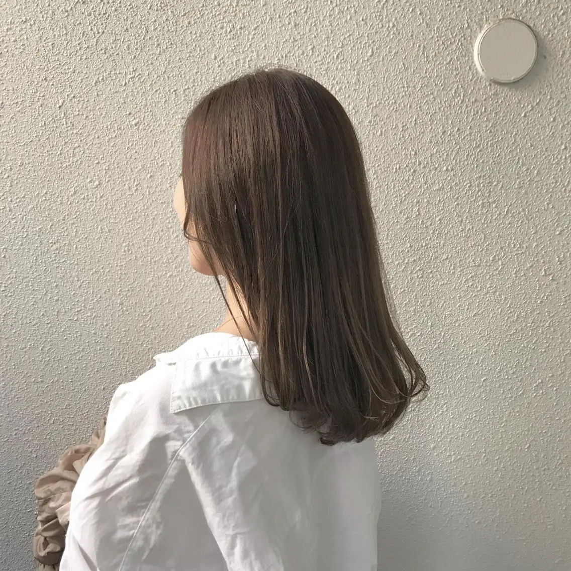 ミディアム カラー グレージュ ハイライトカラー ハイライト インナーカラー/天神 ブリーチ/吉田のヘアスタイル