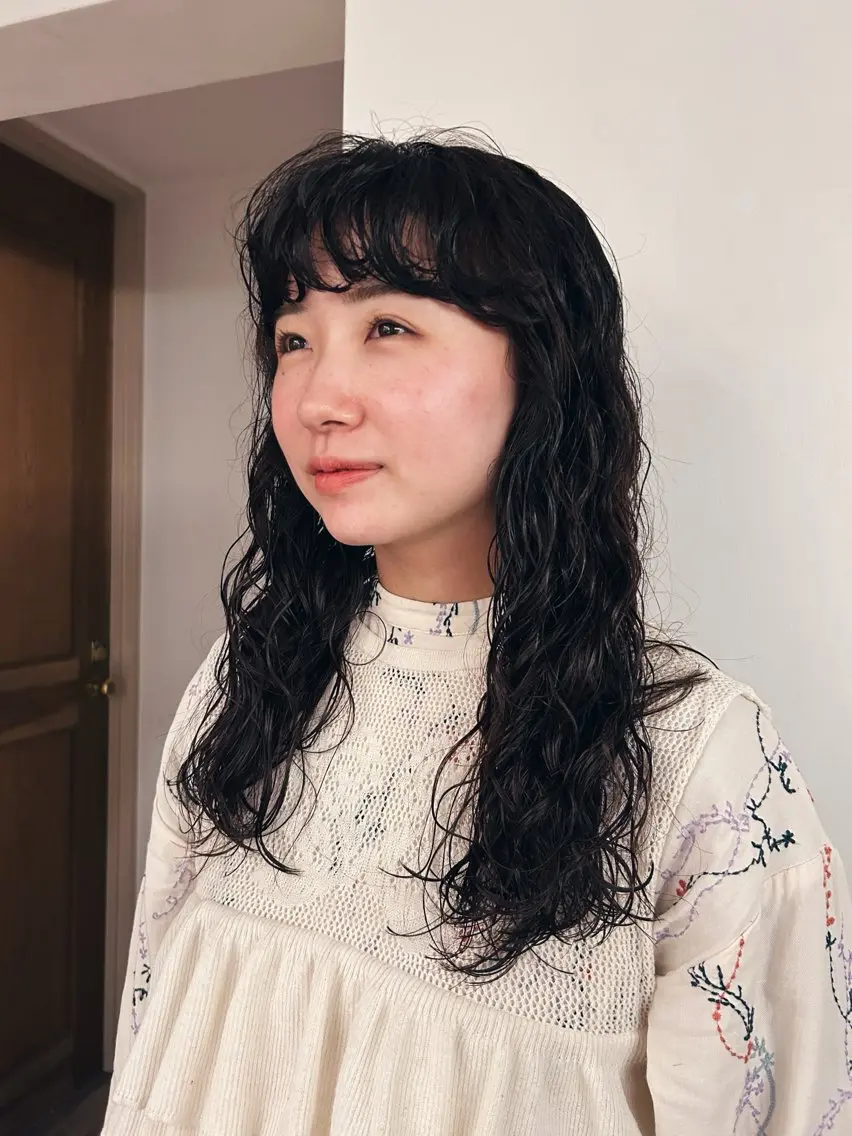 ロング カット ヘアカラー パーマ トリートメント 似合わせパーマ 🌼カンナのヘアスタイル