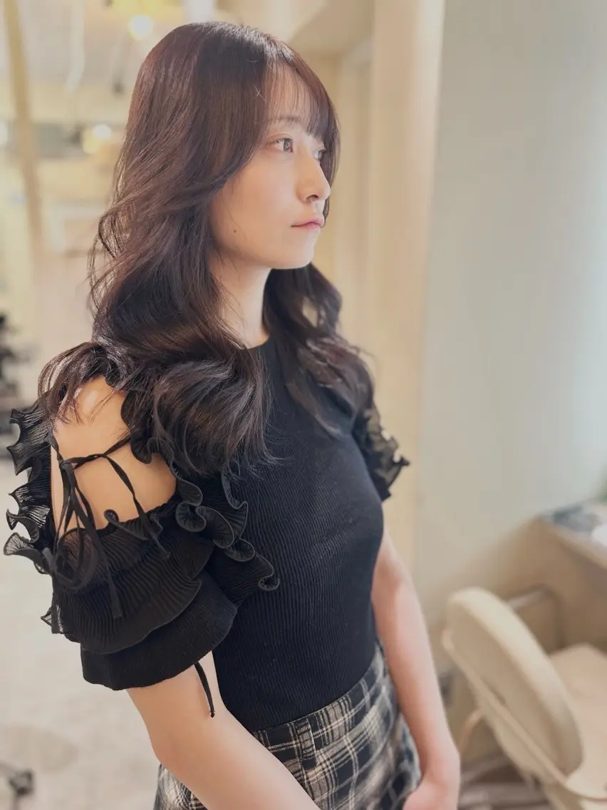 ロング カラー アディクシーカラー バレイヤージュ ブリーチ デザインカラー ダブルカラー opus 店長大和 レイヤー/赤み消しのヘアスタイル