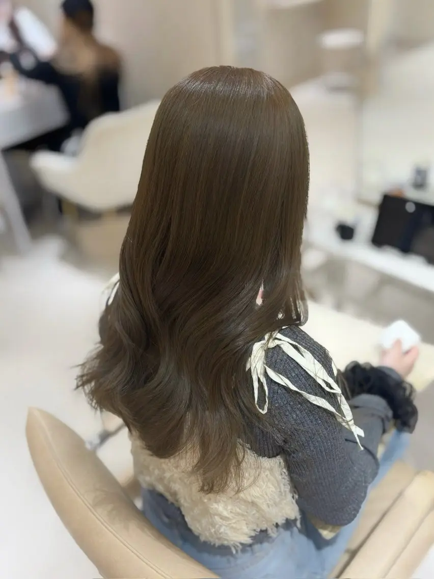 ロング カラー カット ヘアカラー トリートメント りほ/顔周りカット/ レイヤーカットのヘアスタイル