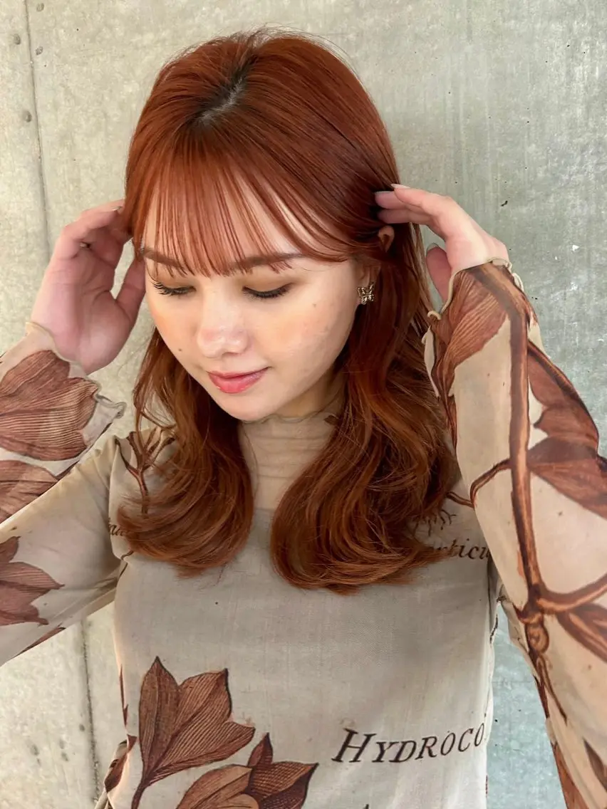 ミディアム カラー 🤎韓国ヘア ベージュ まゆか🤎のヘアスタイル