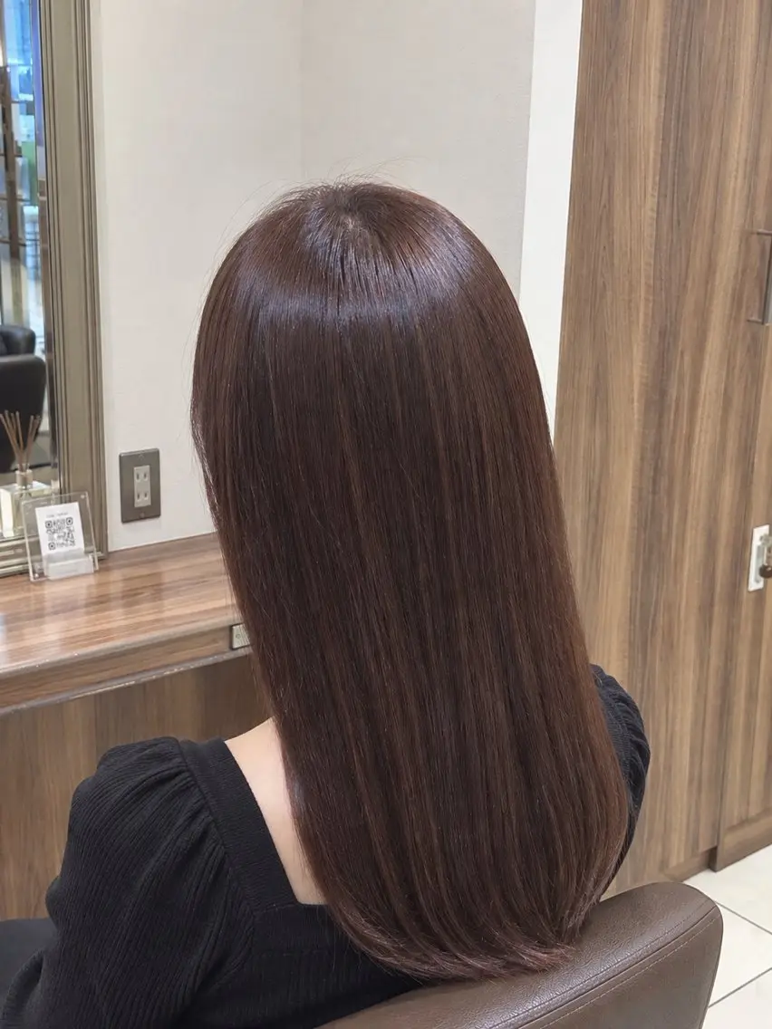 ロング 縮毛矯正 トリートメント Ash桜新町 きあらのヘアスタイル