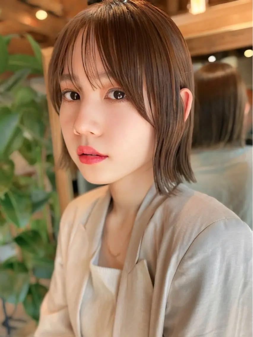 ショート カット 縮毛矯正/小顔前髪 ボブ　秋本凌汰のヘアスタイル