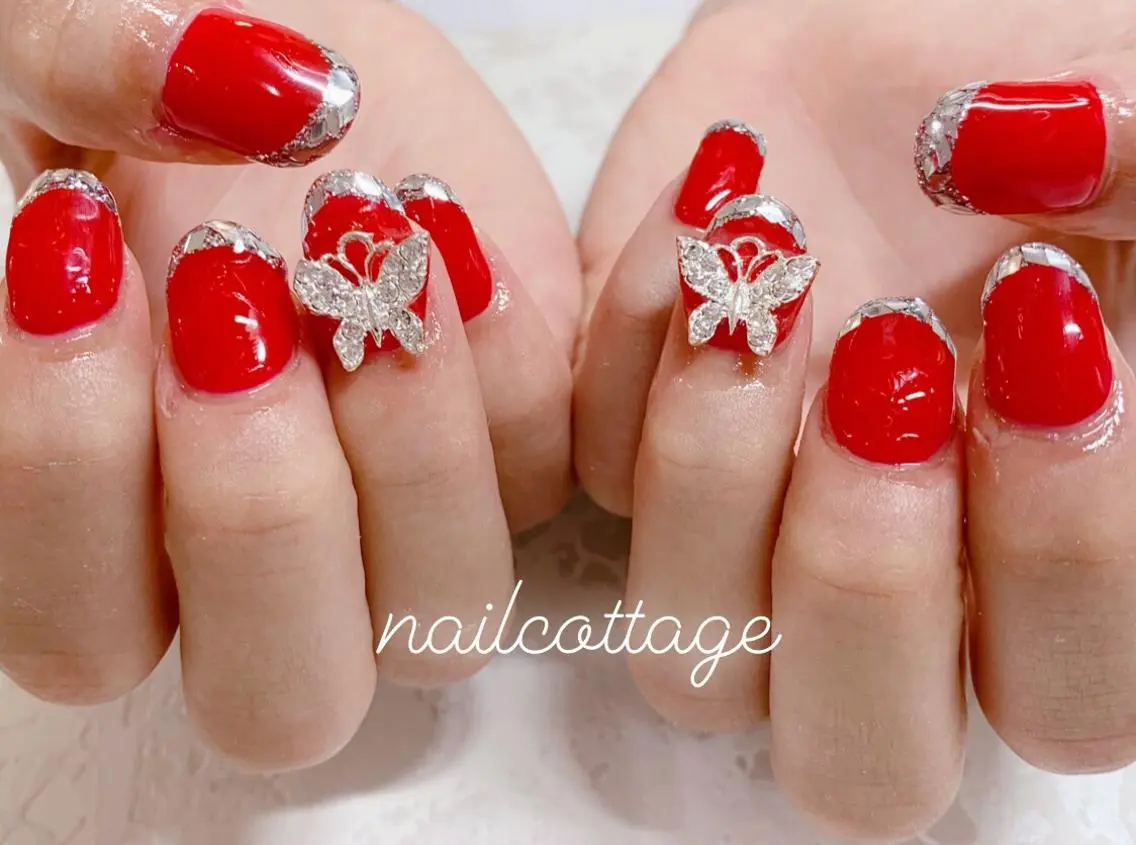 ネイル フレンチネイル ガラスフレンチ Nail cottageのネイルデザイン