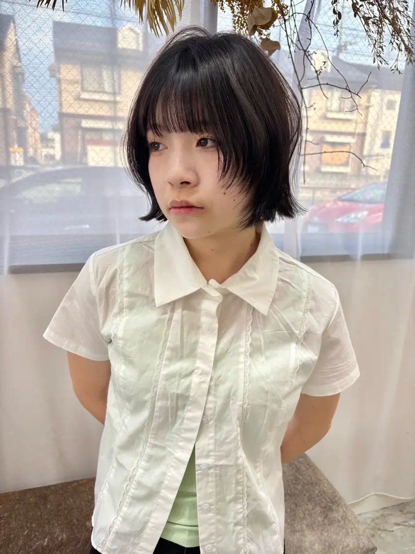ミディアム カラー ボブレイヤー ボブ レイヤーカット カット ヘアカラー YUIMARL岡山/ 𝐂𝐇𝐈𝐊𝐀のヘアスタイル