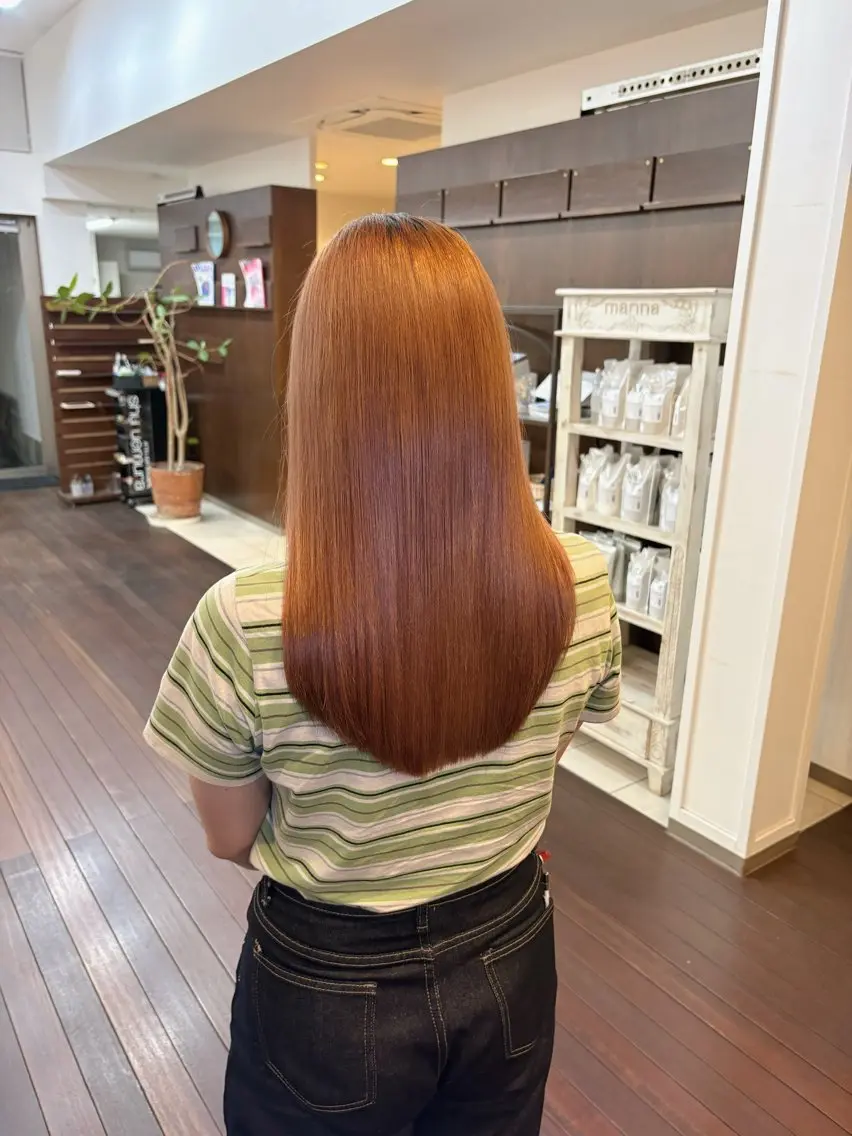 ロング 髪質改善 カット 縮毛矯正 トリートメント 出水 裕大のヘアスタイル