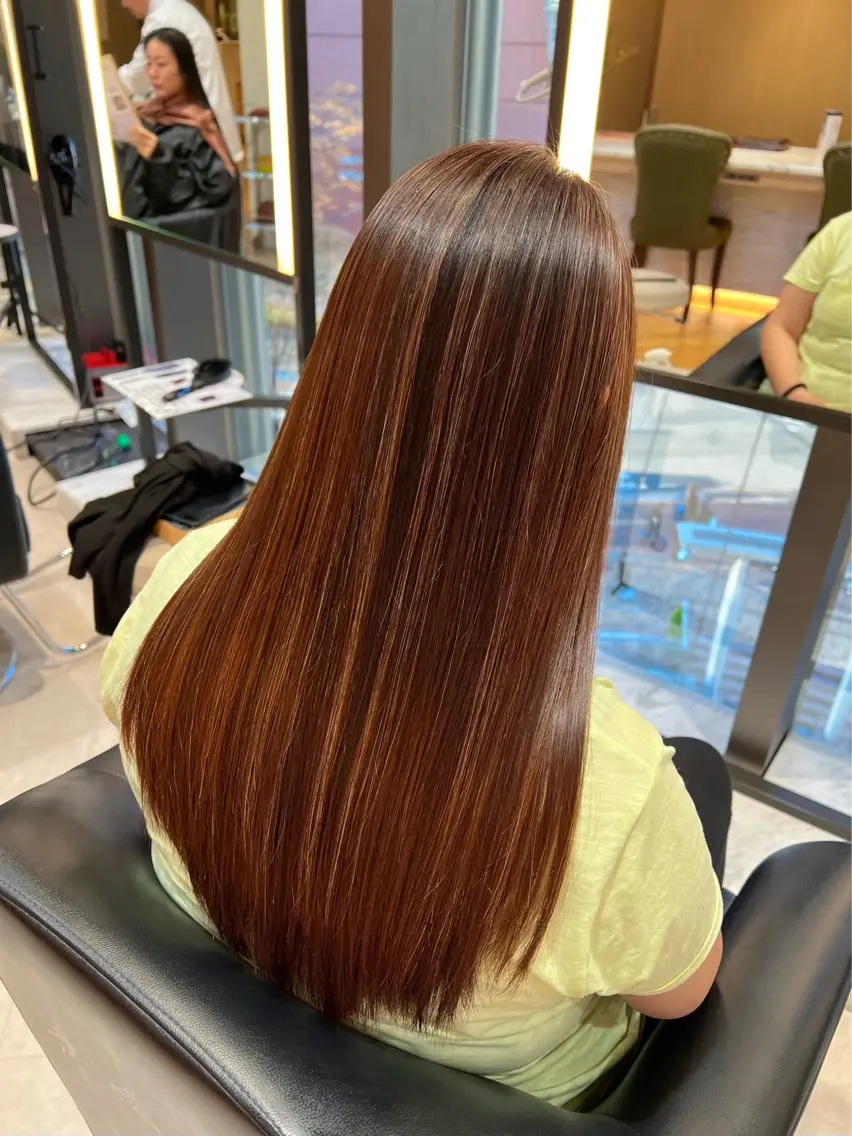 ロング パーマ 髪質改善 ストレートパーマ 海外レイヤー/ 梅田美容室のヘアスタイル