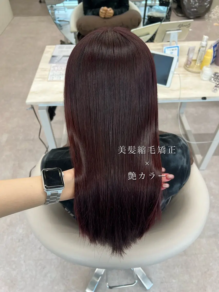 ロング カラー 縮毛矯正 カット ヘアカラー 縮毛矯正 トリートメント 美髪矯正/髪質改善/ 艶髪🤍伊藤梨紗のヘアスタイル