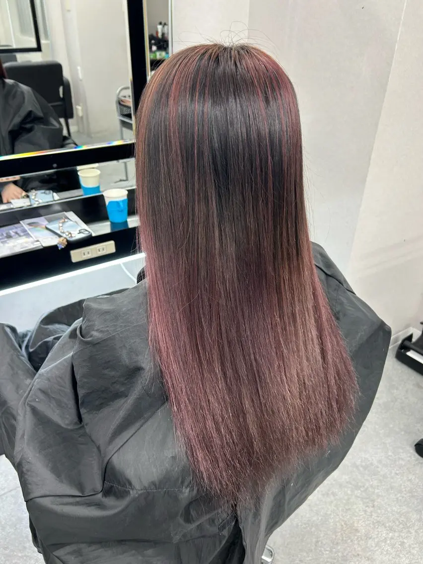 セミロング レイヤーカット ヘアカラー 馴染ませエクステ/ ヒロヤのヘアスタイル