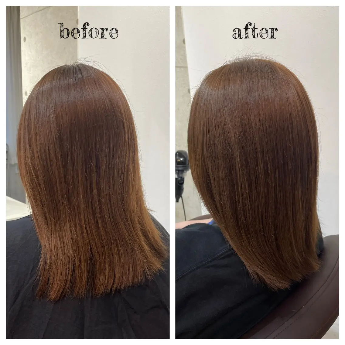 ミディアム カラー ベージュカラー オリーブベージュ PutiLuca 浅川のヘアスタイル