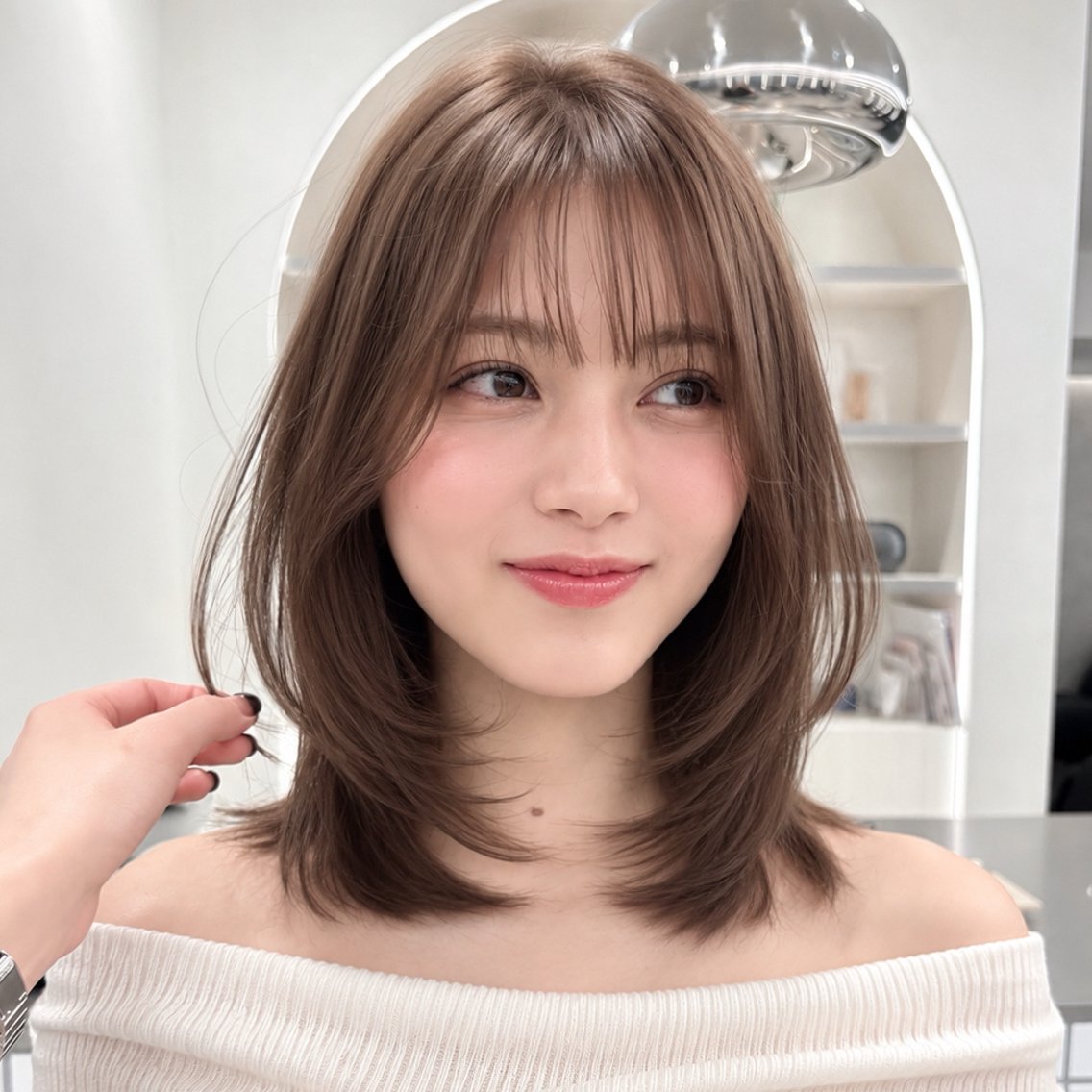 ミディアム カラー カット ヘアカラー トリートメント 泉 舞香のヘアスタイル