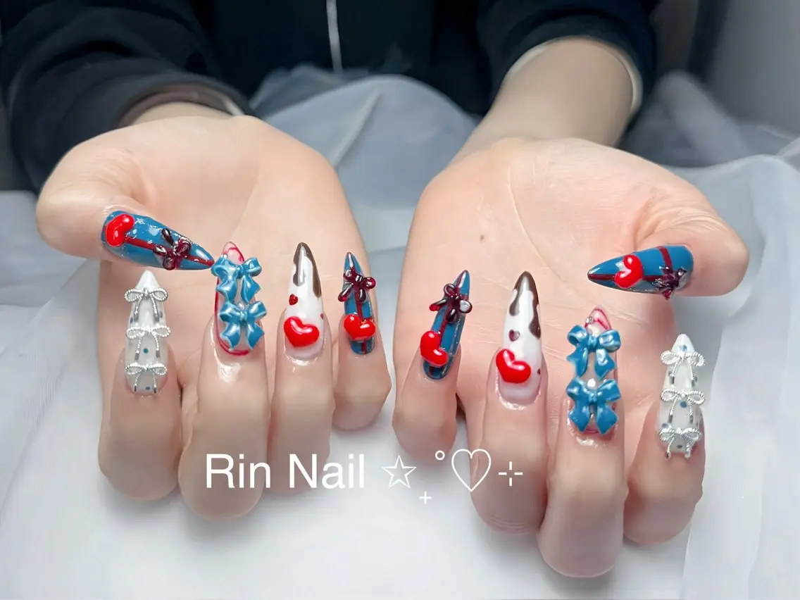 ネイル アートネイル ロングネイル ニュアンスネイル スカルプネイル ネイルチップ ハンドネイル Rin Nail 新大久保店のネイルデザイン