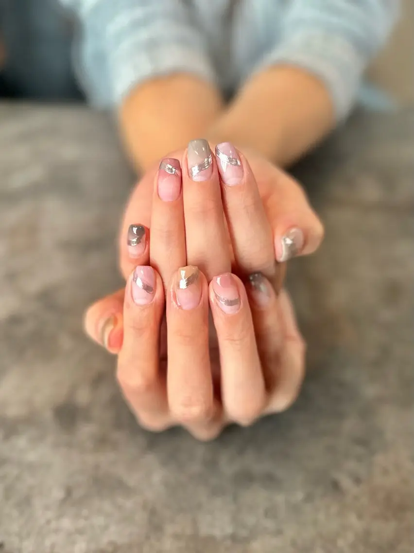ネイル フラワーネイル 大理石ネイル(マーブル) ニュアンスネイル シンプルネイル nail salon amanoのネイルデザイン