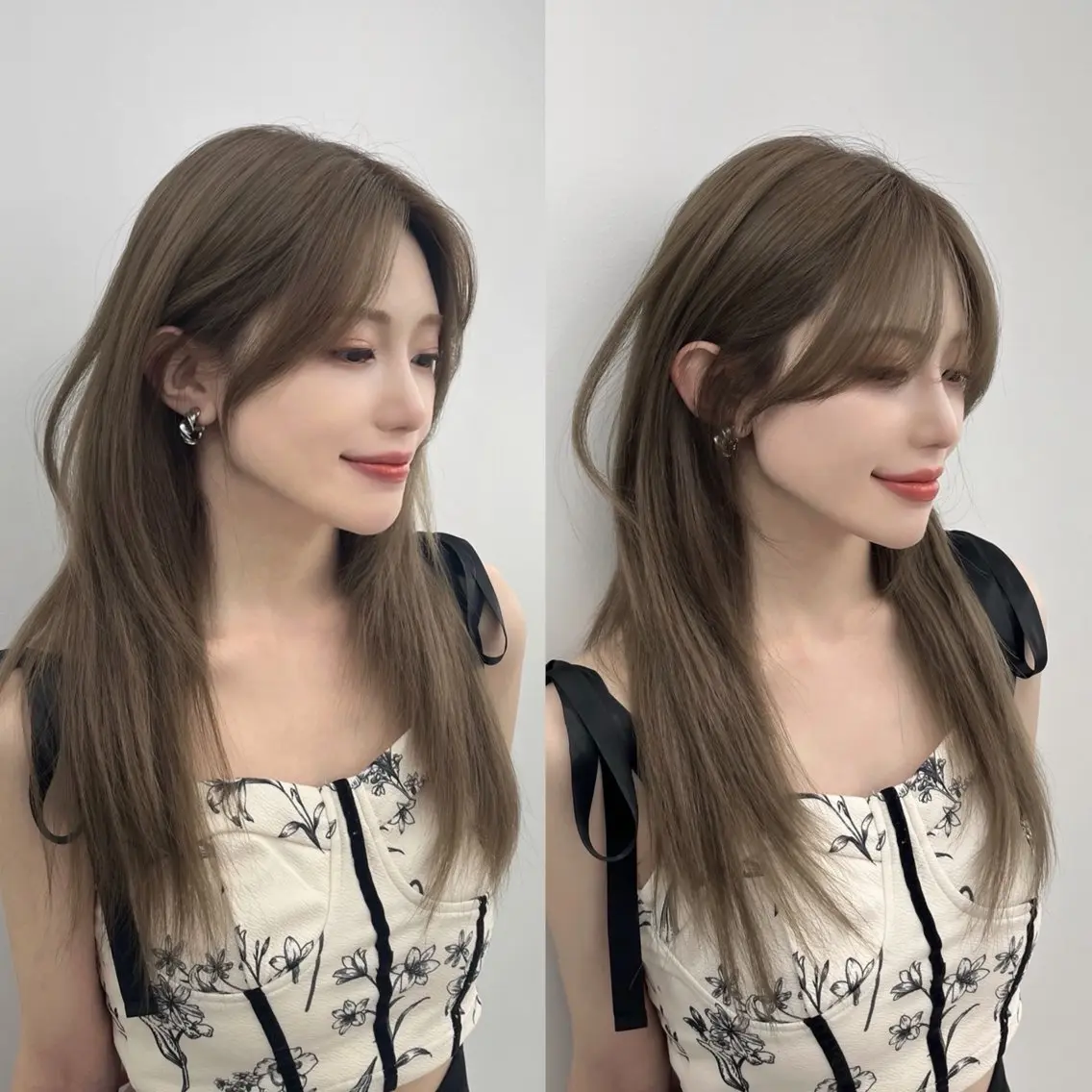 セミロング くびれヘア 顔周りカット 韓国風ヘア レイヤーカット シースルーバング カット ヘアカラー トリートメント ヘッドスパ ヘアセット 韓国ヘア×2way 🇰🇷和知拓郎のヘアスタイル