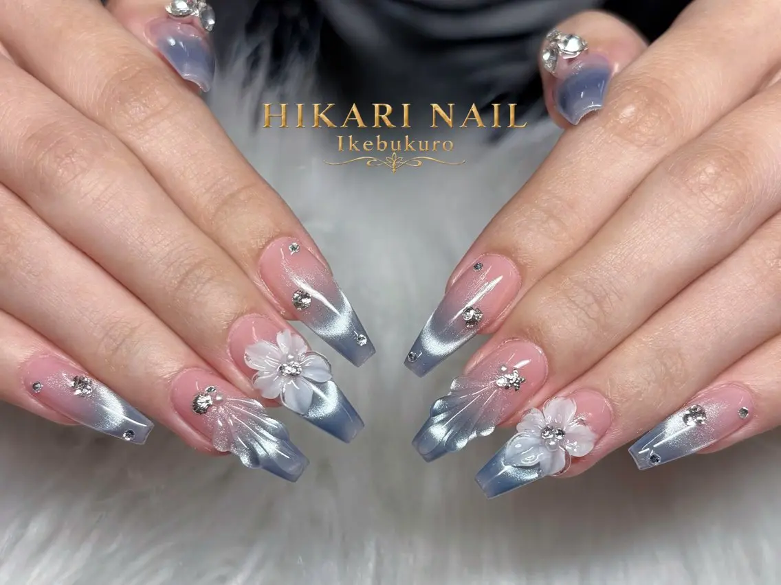 ネイル チークネイル 長さ出し フレンチネイル ガーリー ハロウィン ハンドネイル HikariNail Ikebukuroのネイルデザイン