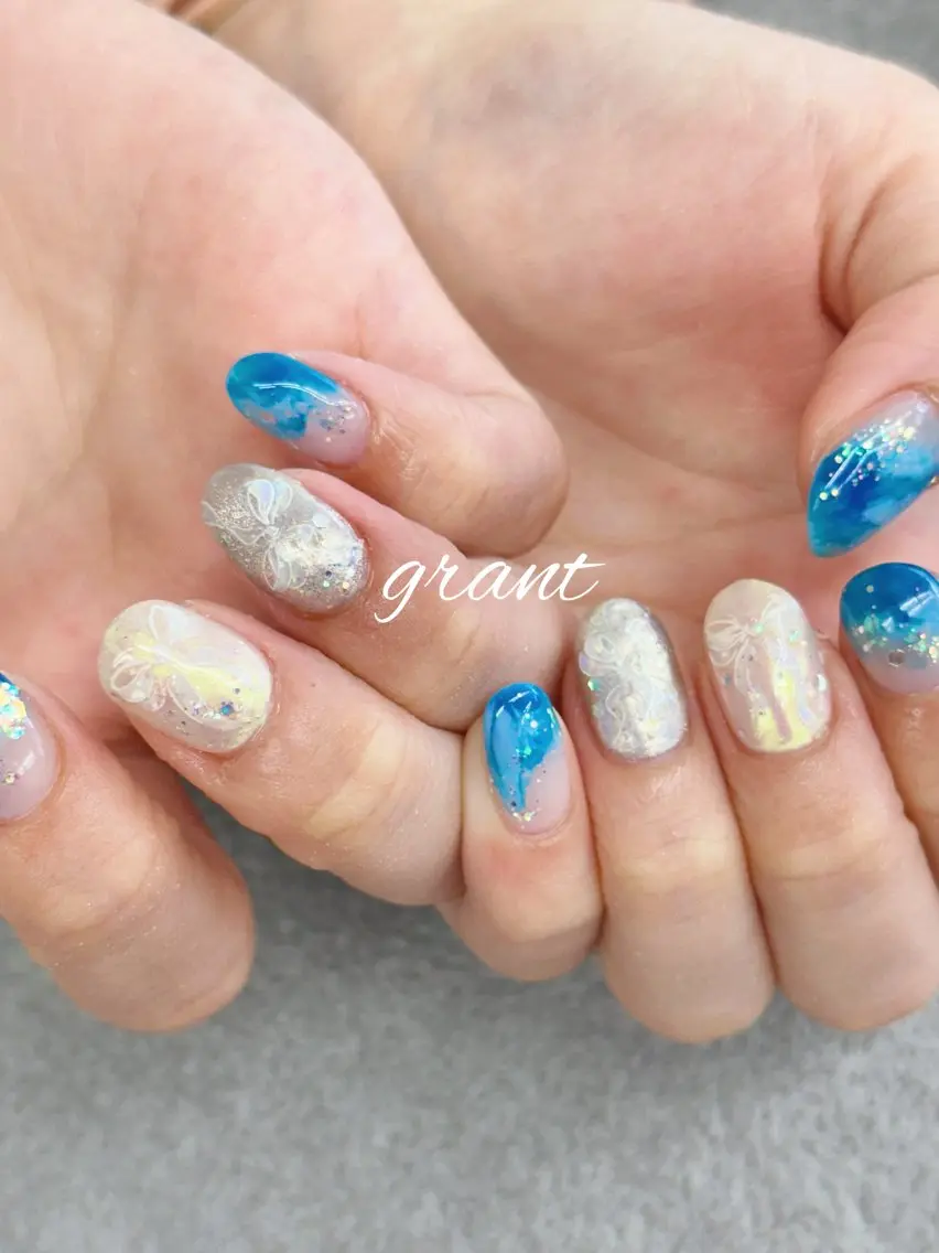 ネイル 夏ネイル ハンドネイル nailsalon grantのネイルデザイン
