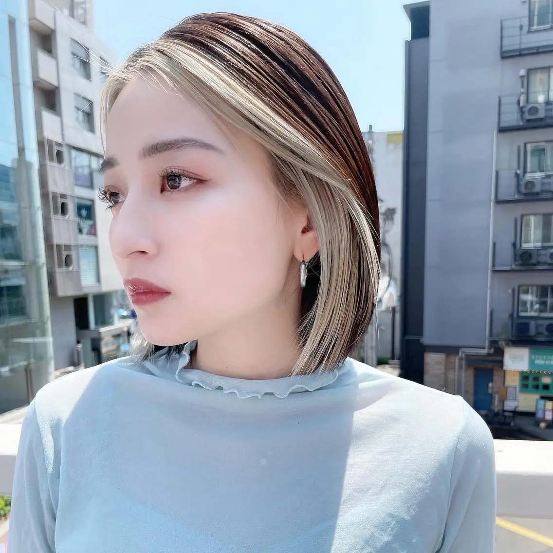 ミディアム 🔥コテ巻き風 ボブパーマ🔥のヘアスタイル