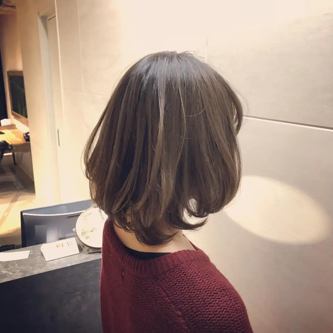 ミディアム カラー パーマ ハイライトカラー ボブ ハイライト カット ヘアカラー トリートメント 髪質改善🌈縮毛矯正 荻原　達矢のヘアスタイル