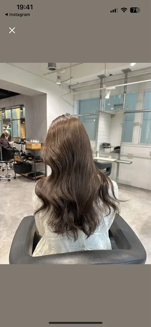 ロング カラー パーマ ヘアアレンジ メンズ キッズ ヘアカラー トリートメント ヘアセット ブリーチなしカラー/ ブラウン/レイヤーのヘアスタイル