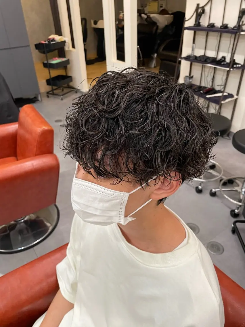 🔗メンズカット+波巻きスパイラルパーマ+3STEPトリートメント🔗の写真
