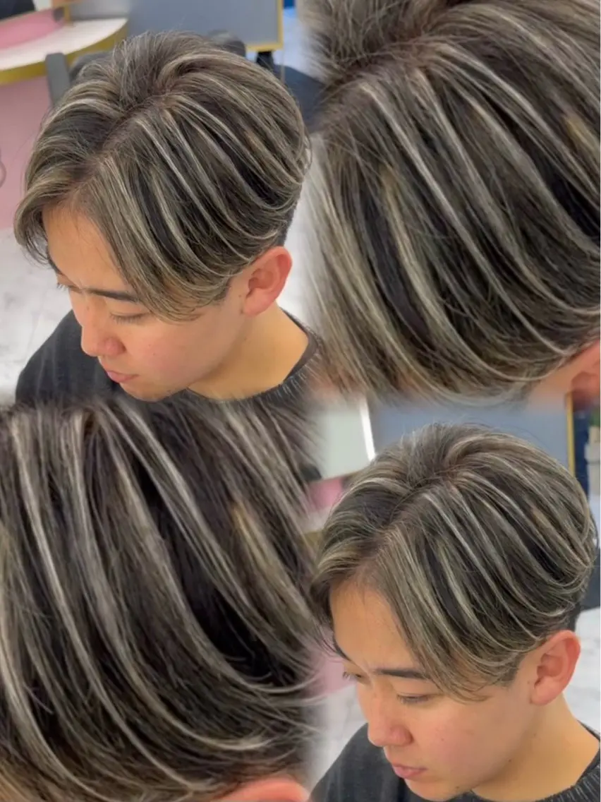 メンズ メンズハイライト メンズメッシュ カット ヘアカラー RUKA/メンズ特化 💫メッシュキャップのヘアスタイル