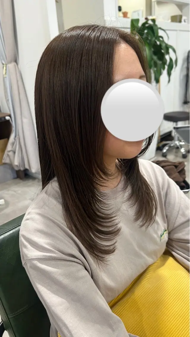 ミディアム カラー カット ヘアカラー トリートメント 透明感カラー 🫧ゆうしん/平尾のヘアスタイル