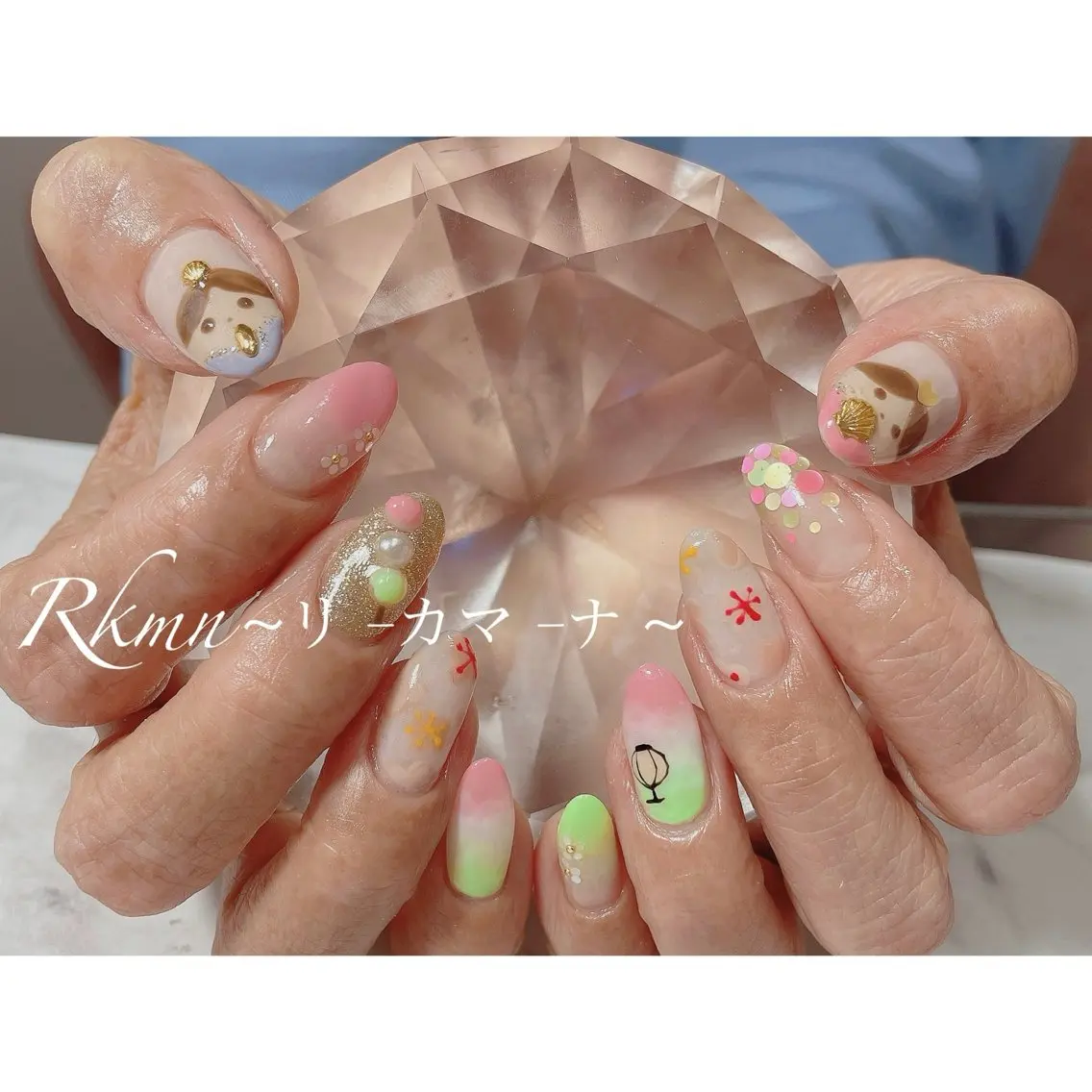 ネイル アートネイル 春ネイル ハンドネイル フットネイル ハンドケア Rkmn ~リ-カマ-ナ~のネイルデザイン