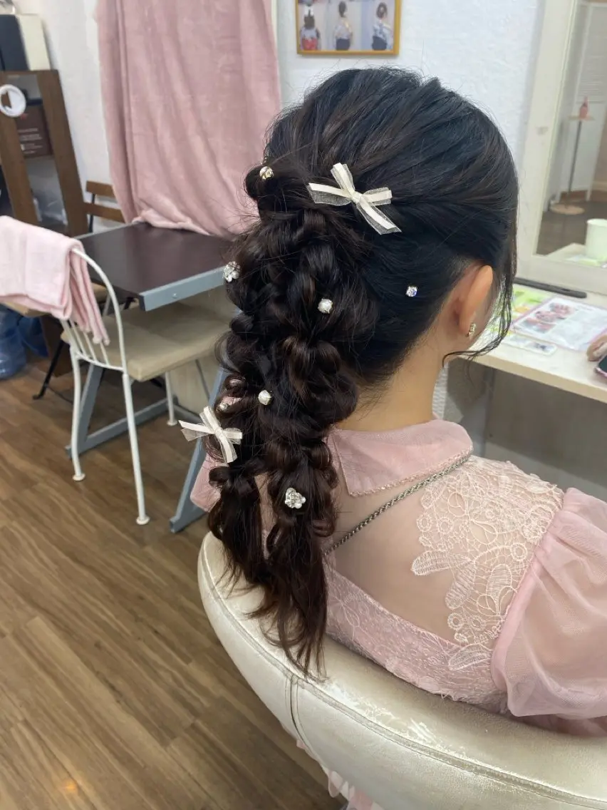 セミロング ヘアセット GLOSS 心斎橋 山上のヘアスタイル