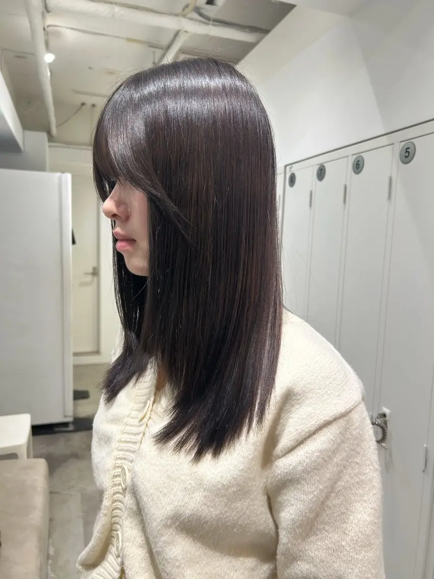 セミロング カラー グレージュ トリートメント 🧣艶カラー・ヘア セット Chie🧸のヘアスタイル