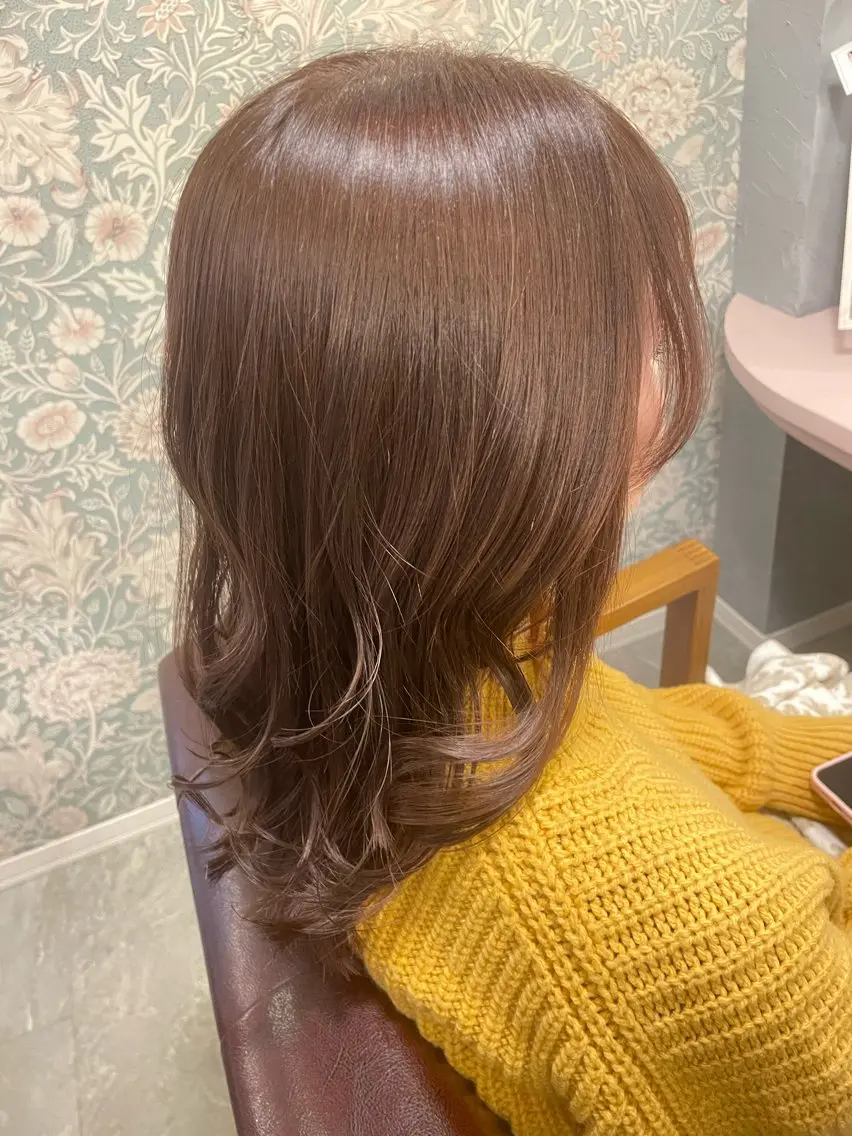 セミロング hair make echo滿木あい花のヘアスタイル