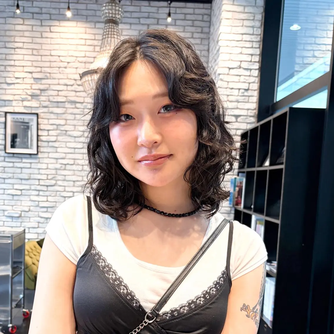 ミディアム カット パーマ 好光 優香のヘアスタイル