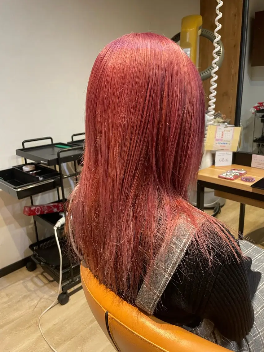 ミディアム カラー ピンクカラー バイオレットカラー ヘアカラー トリートメント 髪質改善/ブリーチ 田代 龍我のヘアスタイル