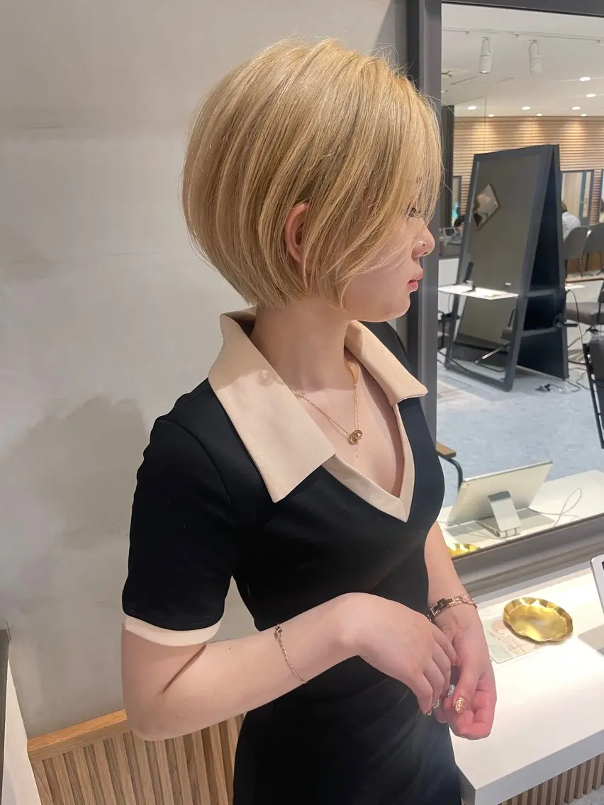 ショート カラー ヘアカラー トリートメント Aster 店長 れおんのヘアスタイル
