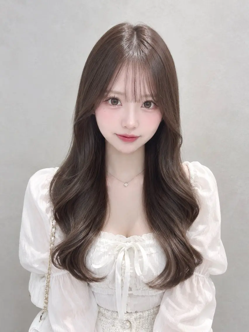 ロング カラー 透明感カラー グレージュ ヘアカラー トリートメント girly上品ヘア 🎀／ベージュikuのヘアスタイル