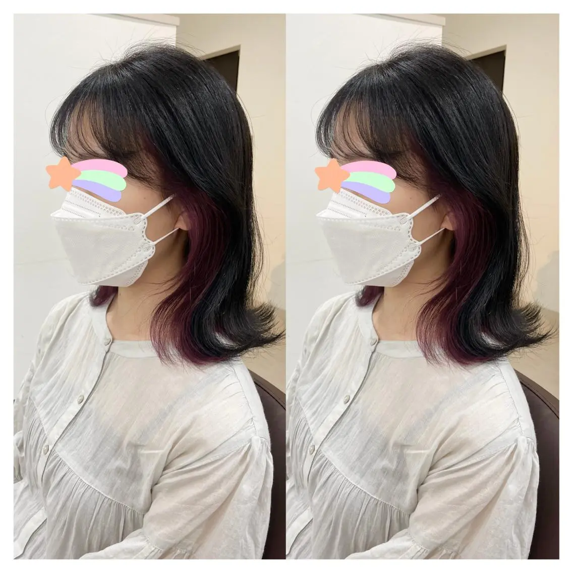 ミディアム カラー カット ヘアカラー トリートメント 村山 茉衣のヘアスタイル
