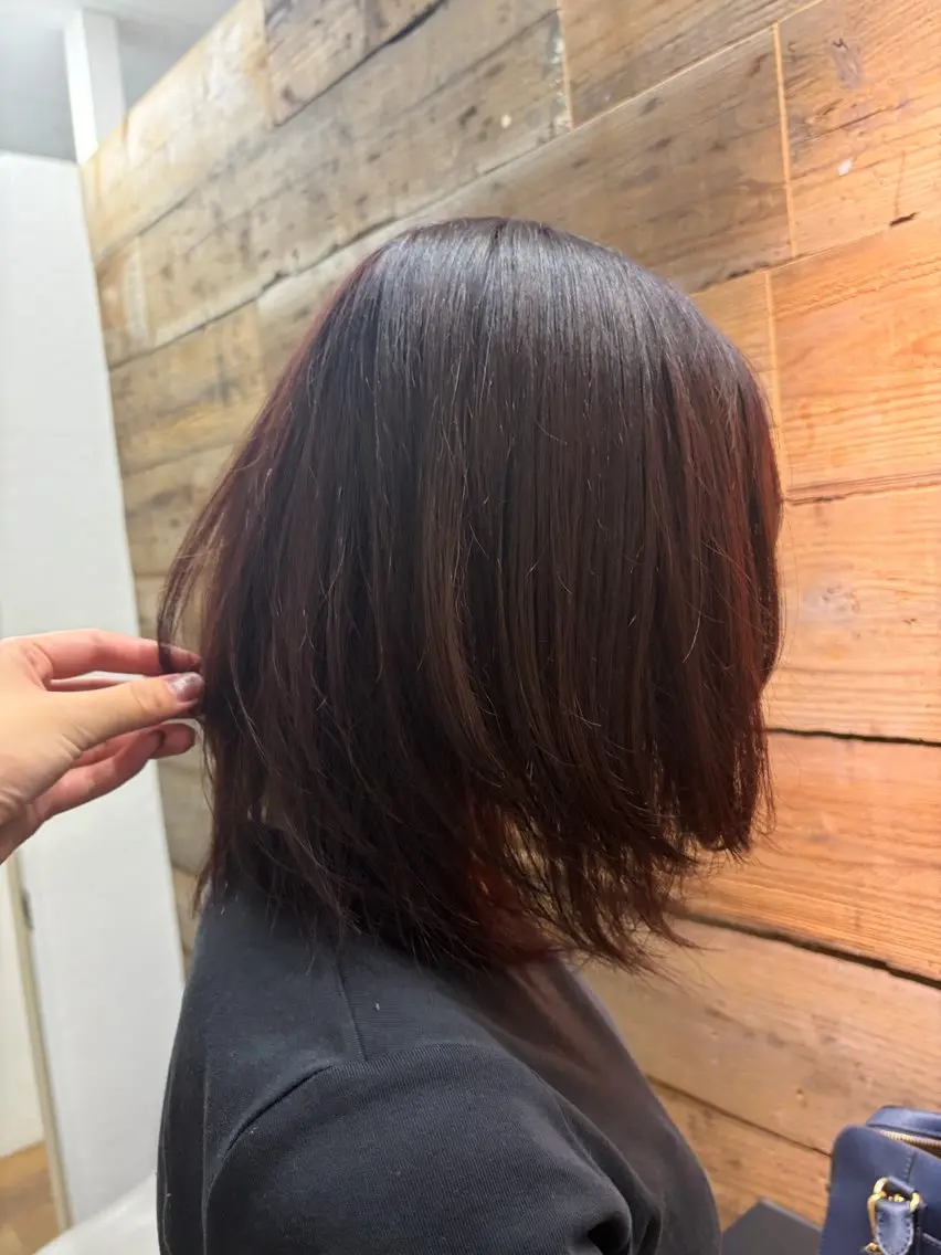 ミディアム カラー ブリーチ momoka YUC CA縮毛モデル募集中のヘアスタイル