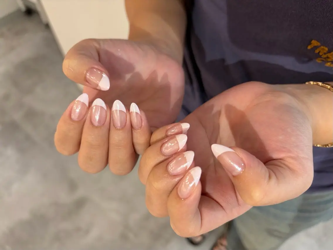 ネイル フレンチネイル ミラーネイル ピンク colore' yuka最終18時のネイルデザイン