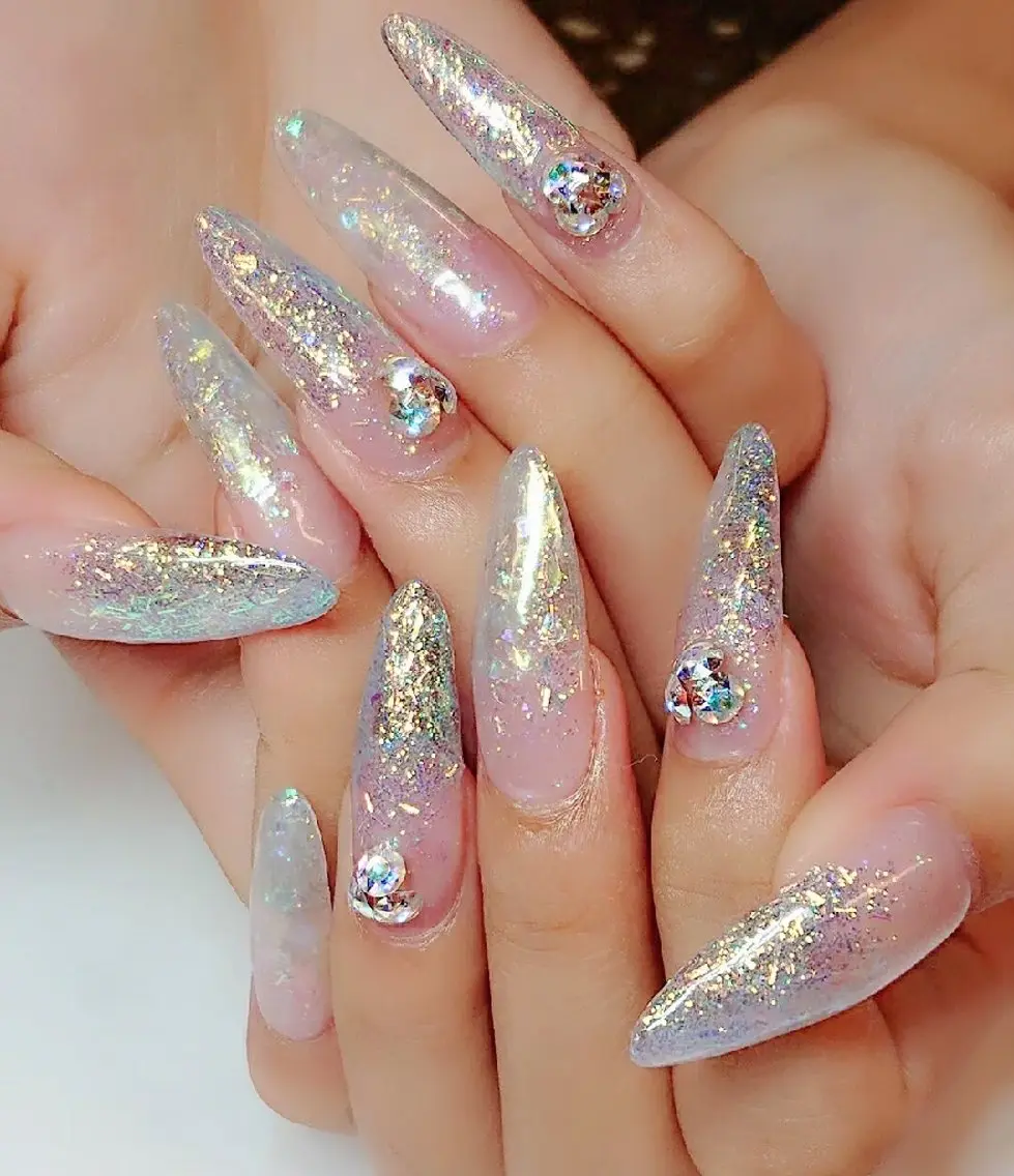 No.2💗【オフなし】チップ長さ出し＋ワンカラー&ラメグラ🩵マグネット･ミラー・オーロラ・ユニコーン無料💎何色OKの写真