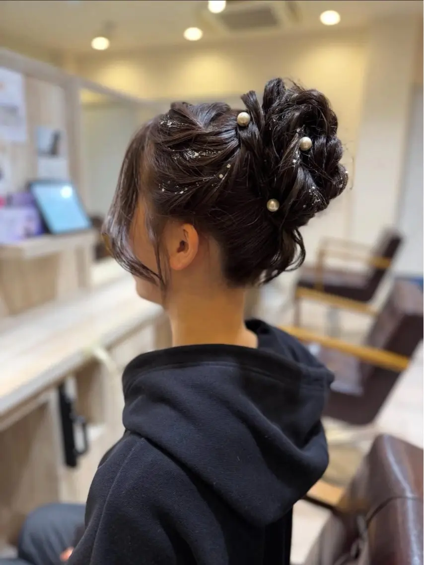 ロング ヘアアレンジ 卒業式のヘアスタイル 宇治／美容師 Eclat/合場🍎のヘアスタイル