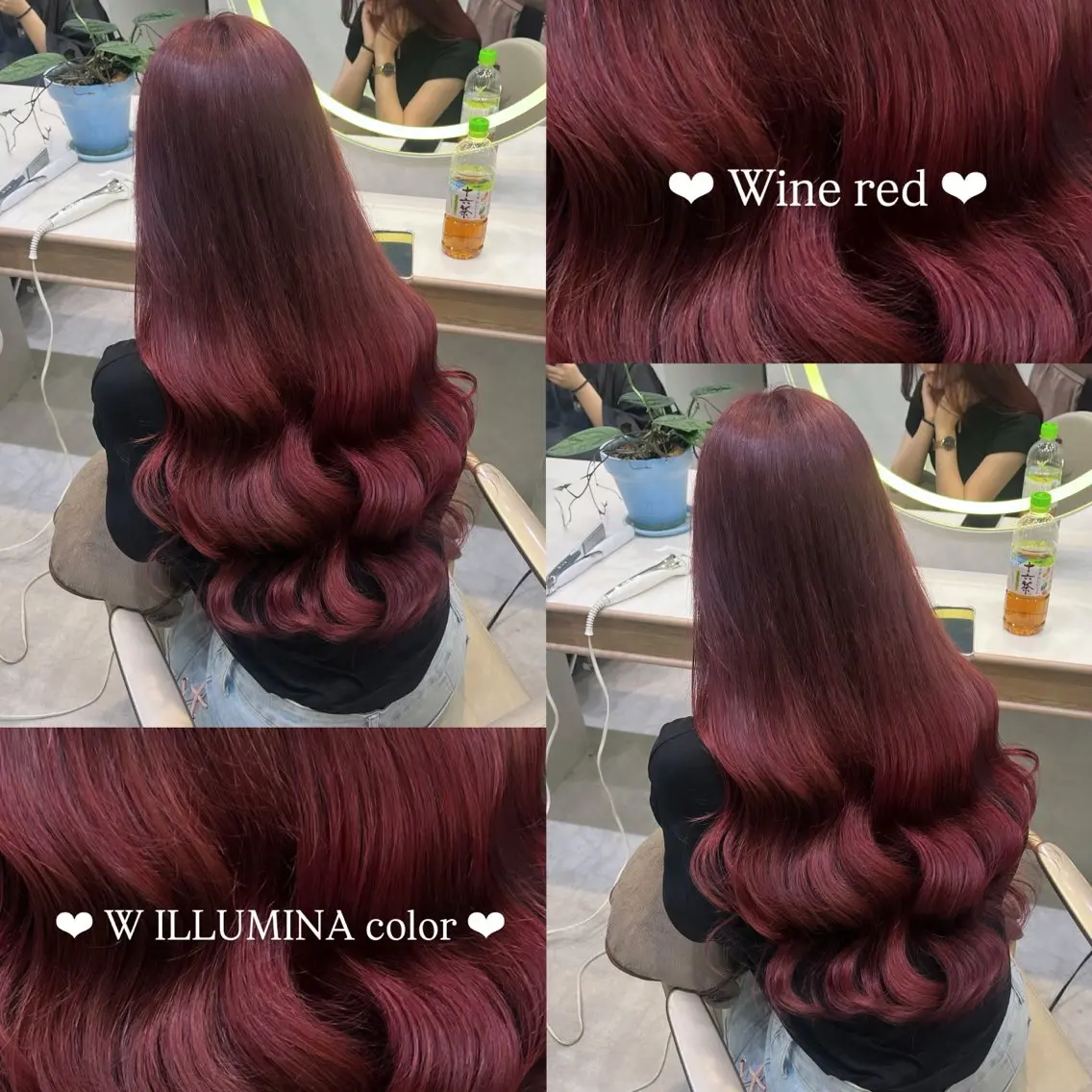 ロング カラー ブリーチ ダブルカラー ブリーチなしカラー レッドカラー 𝑴𝑰𝑨🎀赤髪 /ピンク/髪質改善のヘアスタイル