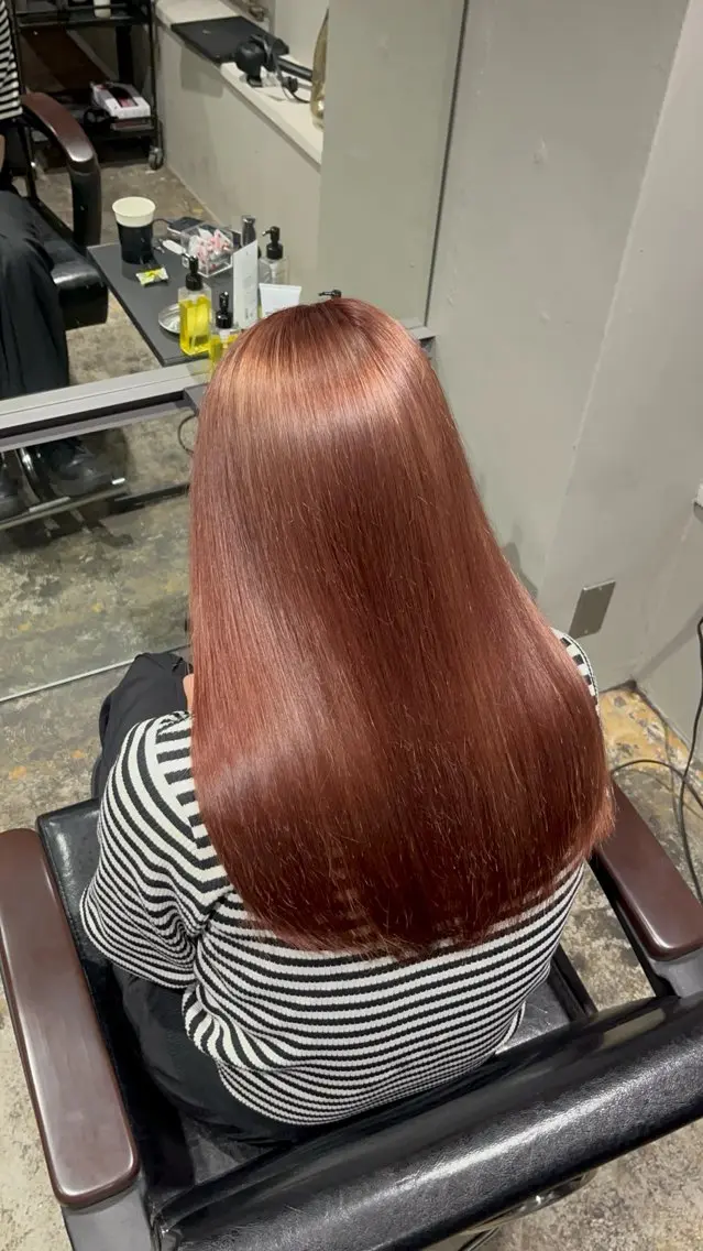 セミロング 渋谷ケアブリーチ ❤️‍🔥徳田空悟のヘアスタイル