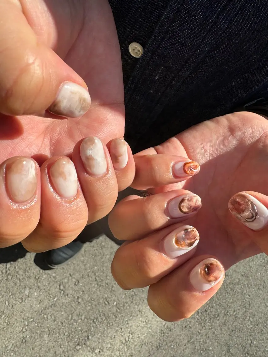 ネイル アートネイル 韓国ネイル 持ち込み ニュアンスネイル オフィスネイル MH_ Nailのネイルデザイン