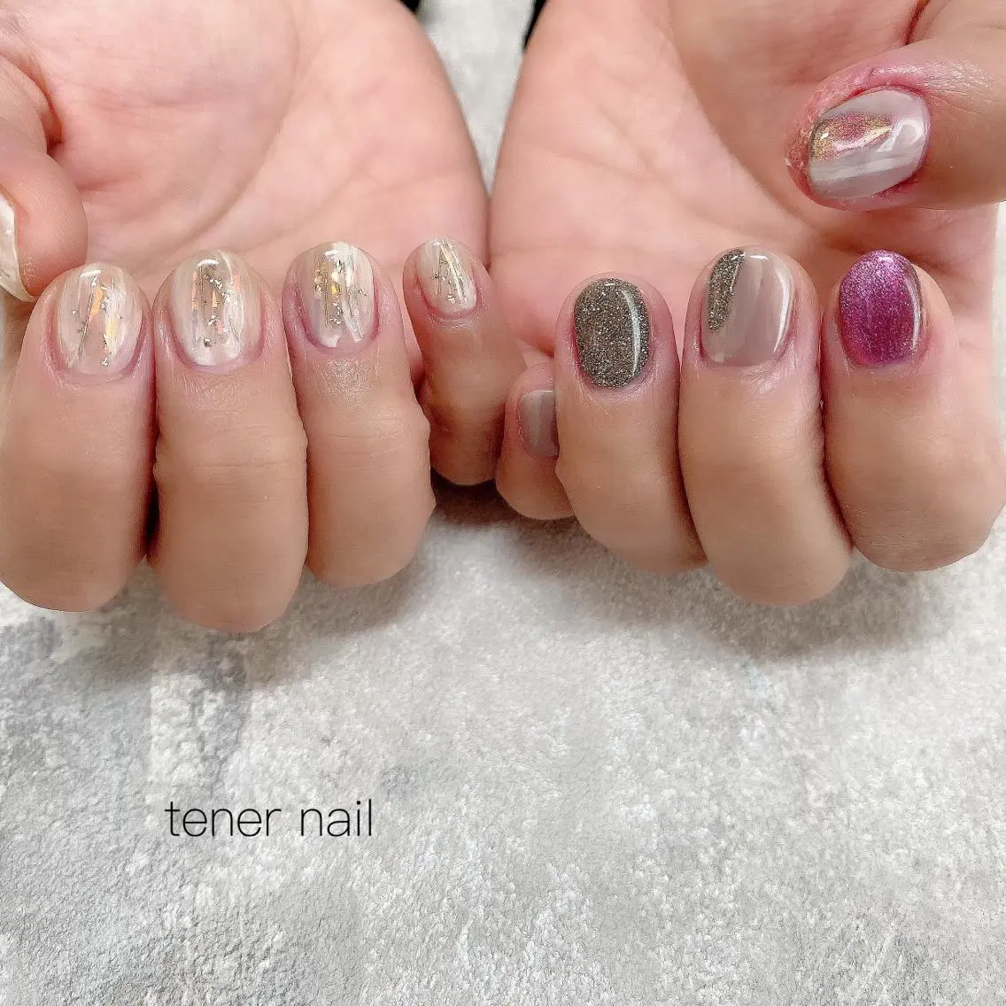 ネイル フラッシュネイル ラメ(グリッター) ニュアンスネイル テネルネイル tener nailのネイルデザイン