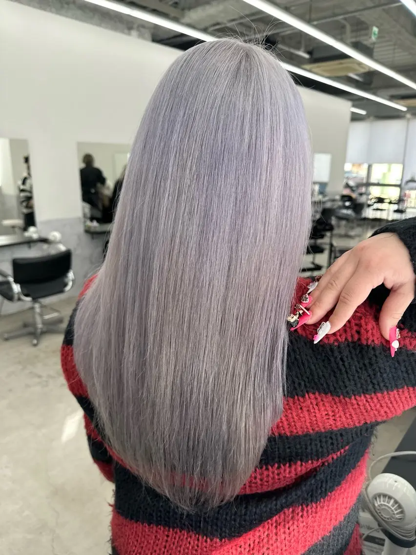 ロング カラー ブリーチ ケアブリーチ ロング トリートメント ヘアカラー ブリーチ/ハイトーン 名古屋栄/SHIONのヘアスタイル